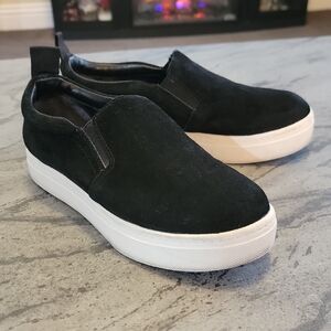 CIRCUS BY SAM EDELMAN Suede Platform Sneaker Scotlyn Black Sz 8